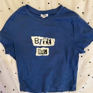 Garage Blue “Bit Me” Crop Top XS